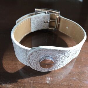 Longchamp White Leather Bracelet